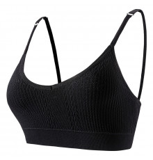 Топ женский в текстуре косичка WX6608# с регулируемыми брителями съемные чашечки Черный S
