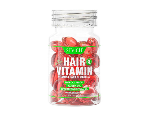 Витаминные капсулы для волос Sevich Hair Vitamin с марокканским маслом и маслом жожоба для восстановления повреждённых волос красные 30шт