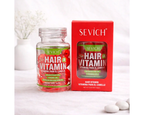 Витаминные капсулы для волос Sevich Hair Vitamin с марокканским маслом и маслом жожоба для восстановления повреждённых волос красные 30шт