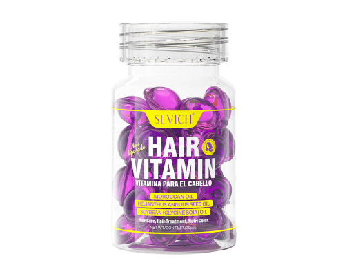 Витаминные капсулы для волос Sevich Hair Vitamin с марокканским маслом для восстановления окрашенных волос фиолетовые 30шт