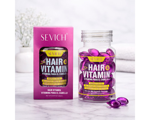 Витаминные капсулы для волос Sevich Hair Vitamin с марокканским маслом для восстановления окрашенных волос фиолетовые 30шт