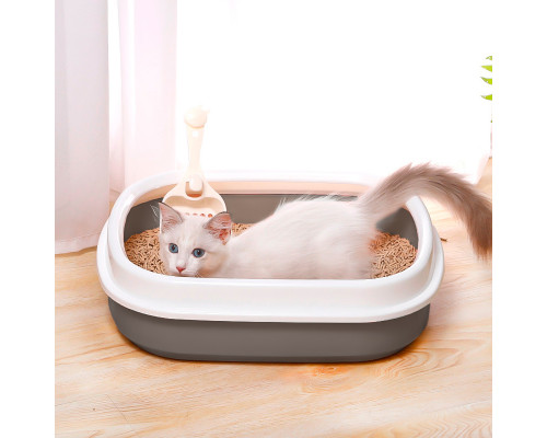 Туалет лоток для кошек с лопаткой Taotaopets 225501 46*38*13 см Coffee
