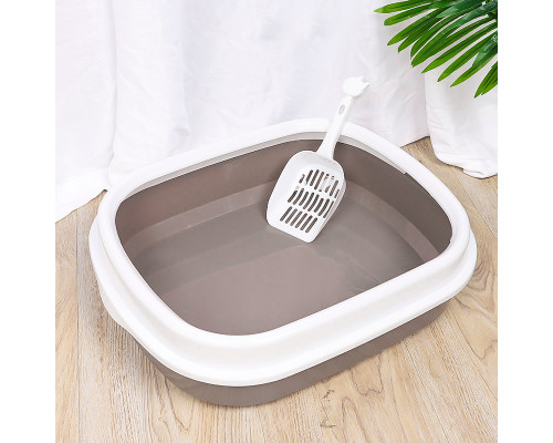 Туалет лоток для кошек с лопаткой Taotaopets 225501 46*38*13 см Coffee