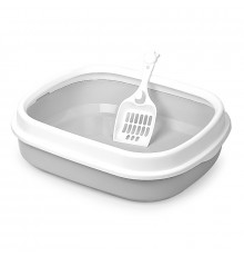 Туалет лоток для кошек с лопаткой Taotaopets 225501 46*38*13 см Gray
