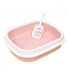 Туалет лоток для кошек с лопаткой Taotaopets 225501 46*38*13 см Pink
