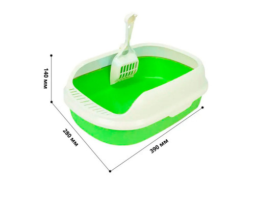 Туалет для кошек с лопаткой Taotaopets 226611 40*29*13,5 см Green