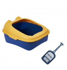 Туалет для кошек с лопаткой Taotaopets 268802 лоток для котов 40*30*18,5 cm Yellow