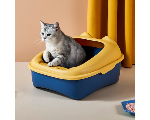 Туалет для кошек с лопаткой Taotaopets 268802 лоток для котов 40*30*18,5 cm Yellow