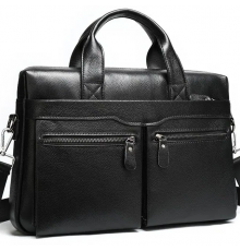 Мужская сумка для офиса 39x28×8, портфель папка для ноутбука и бумаг SK N76955 черный