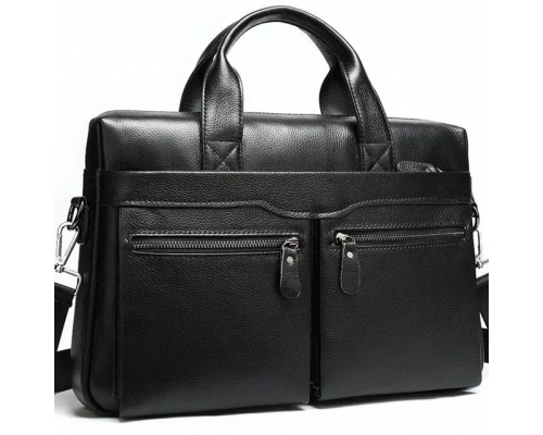Мужская сумка для офиса 39x28×8, портфель папка для ноутбука и бумаг SK N76955 черный