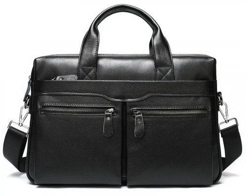 Мужская сумка для офиса 39x28×8, портфель папка для ноутбука и бумаг SK N76955 черный