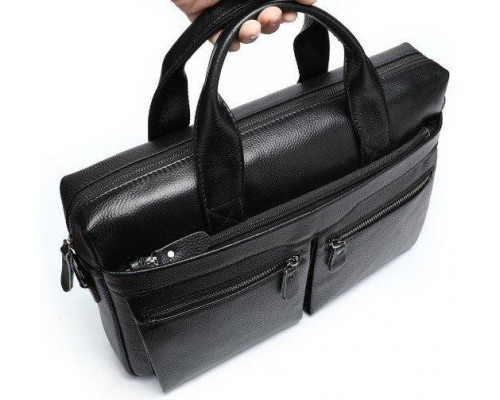 Мужская сумка для офиса 39x28×8, портфель папка для ноутбука и бумаг SK N76955 черный