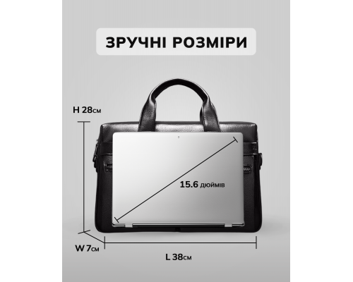 Мужская сумка для офиса 39x28×8, портфель папка для ноутбука и бумаг SK N76955 черный