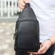 Мужская сумка-слинг из натуральной кожи 18х31х7, бананка через плечо Tiding Bag 34091 черная