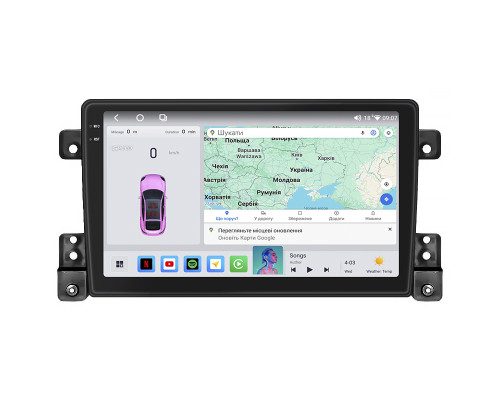 Штатная магнитола Lesko для Suzuki Grand Vitara III 2005-2008 экран 9" 4/64 QLED CarPlay 4G Wi-Fi GPS 360 Prime