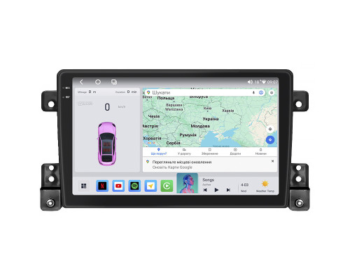 Штатная магнитола Lesko для Suzuki Grand Vitara III Рестайлинг 2008-2012 экран 9" 4/64 QLED CarPlay 4G Wi-Fi GPS 360 Prime