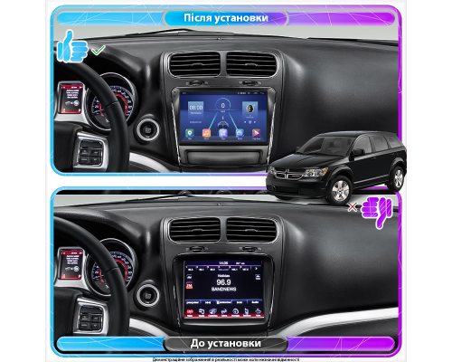 Штатная магнитола Lesko для Dodge Journey I Рестайлинг 2011-2020 экран 9" 4/32Gb 4G Wi-Fi GPS Top
