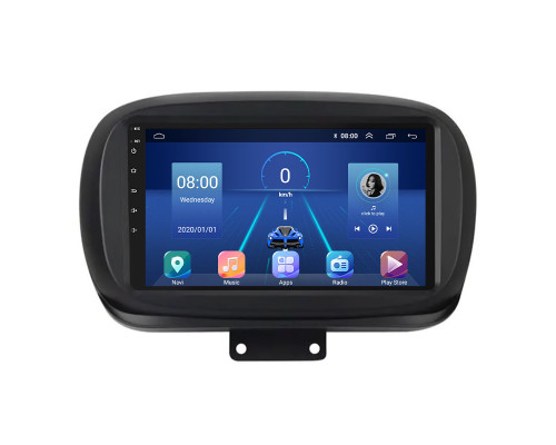 Штатная магнитола Lesko для Fiat 500X I 2014-2018 экран 9" 4/32Gb 4G Wi-Fi GPS Top