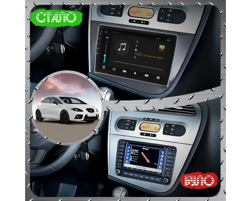 Штатная магнитола Lesko для SEAT Leon II Рестайлинг 2009-2012 экран 9" 4/32Gb 4G Wi-Fi GPS Top