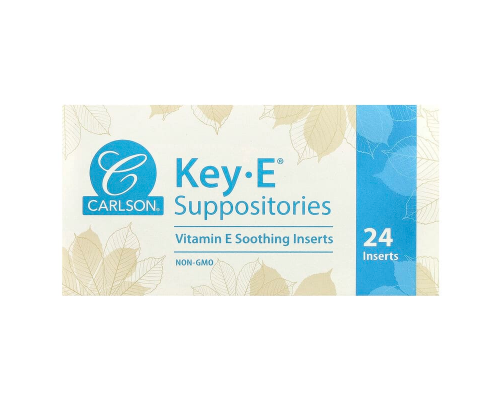 Свічки з вітаміном Е, заспокійливі, Key-E Suppositories, Carlson, для ректального та вагінального застосування, 24 шт