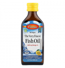 Риб'ячий жир вищої якості, The Very Finest Fish Oil, Carlson, норвезький, лимон, 1600 мг, 200 мл