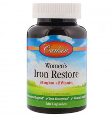 Залізо для жінок, Women's Iron Restore, Carlson, 180 капсул