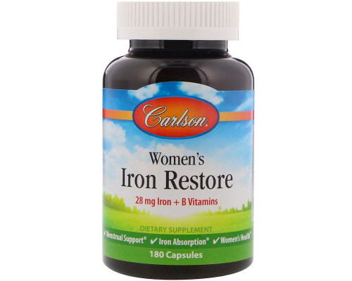 Залізо для жінок, Women's Iron Restore, Carlson, 180 капсул