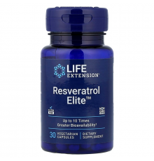 Ресвератрол, Resveratrol Elite, Life Extension, 30 вегетаріанських капсул