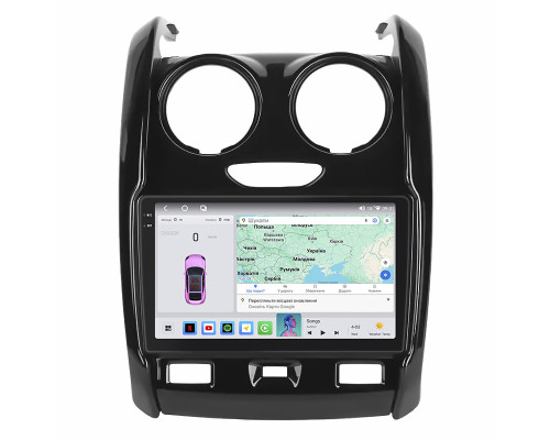 Штатная магнитола Lesko для Dacia Duster II 2017-2021 экран 9" 4/64 QLED CarPlay 4G Wi-Fi GPS 360 Prime