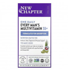 Мультивітамінний комплекс для чоловіків 55+, Every Man's One Daily 55+ Multivitamin, New Chapter, 1 на день, 72 вегетаріанські таблетки