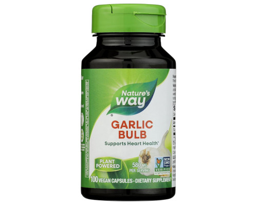Часник, Garlic, Nature's Way, цибулини, 580 мг, 100 веганських капсул