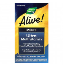 Мультивітаміни для чоловіків, Alive! Men's Multi-Vitamin, Nature's Way, 60 таблеток