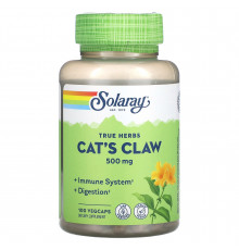 Котячий кіготь, Cat's Claw, Solaray, для веганів, 500 мг, 100 капсул