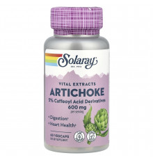 Артишок, екстракт листя, Artichoke Leaf Extract, Solaray, 300 мг, 60 капсул