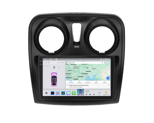 Штатная магнитола Lesko для Dacia Lodgy  2012-2017 экран 9" 4/64 QLED CarPlay 4G Wi-Fi GPS 360 Prime