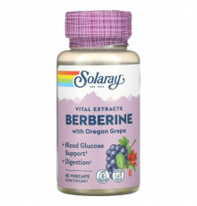 Берберін, Berberine, Solaray, екстракт кореня, 60 рослинних капсул