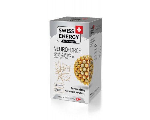 Вітаміни групи В, NEUROFORCE Vitamin B-Complex, Swiss Energy, підтримка нервової системи, 30 капсул