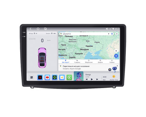 Штатная магнитола Lesko для Fiat 500L I Рестайлинг 2017- 2022 экран 10" 4/64 QLED CarPlay 4G Wi-Fi GPS 360 Prime