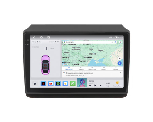 Штатная магнитола Lesko для Fiat Ducato II Рестайлинг 2011-н.в. экран 9" 4/64 QLED CarPlay 4G Wi-Fi GPS 360 Prime