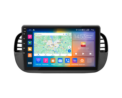 Штатная магнитола Lesko для Fiat 500 II 2007-2015 экран 9" 4/64Gb CarPlay 4G Wi-Fi GPS Prime