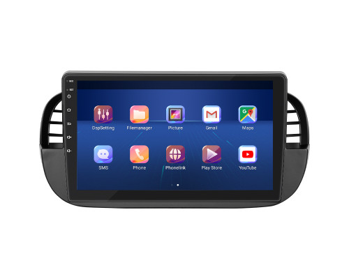 Штатная магнитола Lesko для Fiat 500 II 2007-2015 экран 9" 2/32Gb 4G Wi-Fi GPS Top