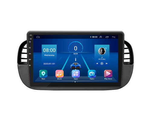 Штатная магнитола Lesko для Fiat 500 II 2007-2015 экран 9" 4/32Gb 4G Wi-Fi GPS Top