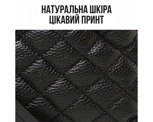 Женский кожаный рюкзак городской 30х23х12, наплечник из натуральной кожи, черный