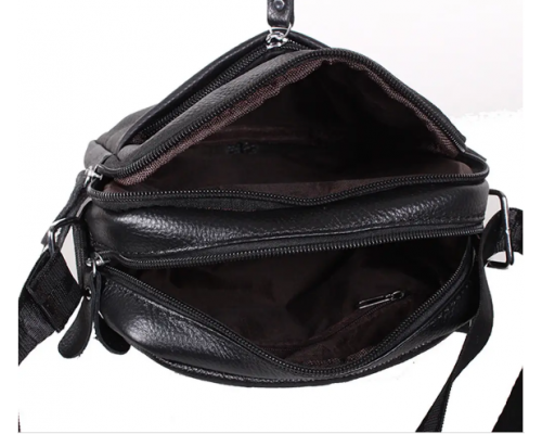 Сумка-барсетка мужская 19х22х5, мессенджер через плечо кожаная Tiding Bag BON6165 черный