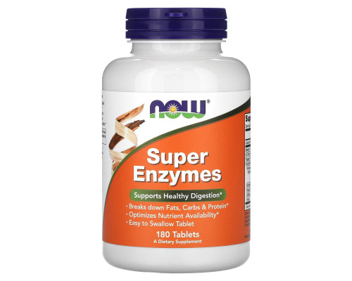 Ферменти для травлення, Super Enzymes, Now Foods, 180 таблеток