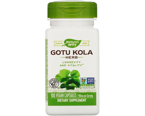 Готу кола, Gotu Kola Herb, Nature's Way, 950 мг, 100 капcул