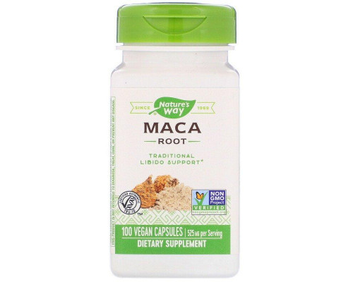 Мака, Maca Root, Nature's Way, корень, 525 мг, 100 капсул