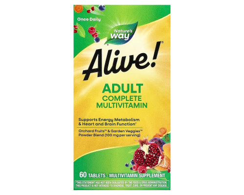 Мультивітаміни Alive!, Daily Energy, Nature's Way, 60 таблеток