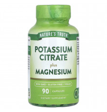 Калій цитрат плюс магній, Potassium Citrate Plus Magnesium, Nature's Truth, 90 капсул