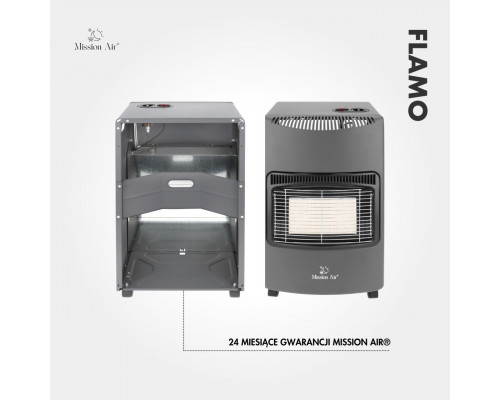 Портативный газовый обогреватель FLAMO 3 режима мощности (1400 Вт, 2750 Вт, 4100 Вт) + шланг + редуктор, Польша